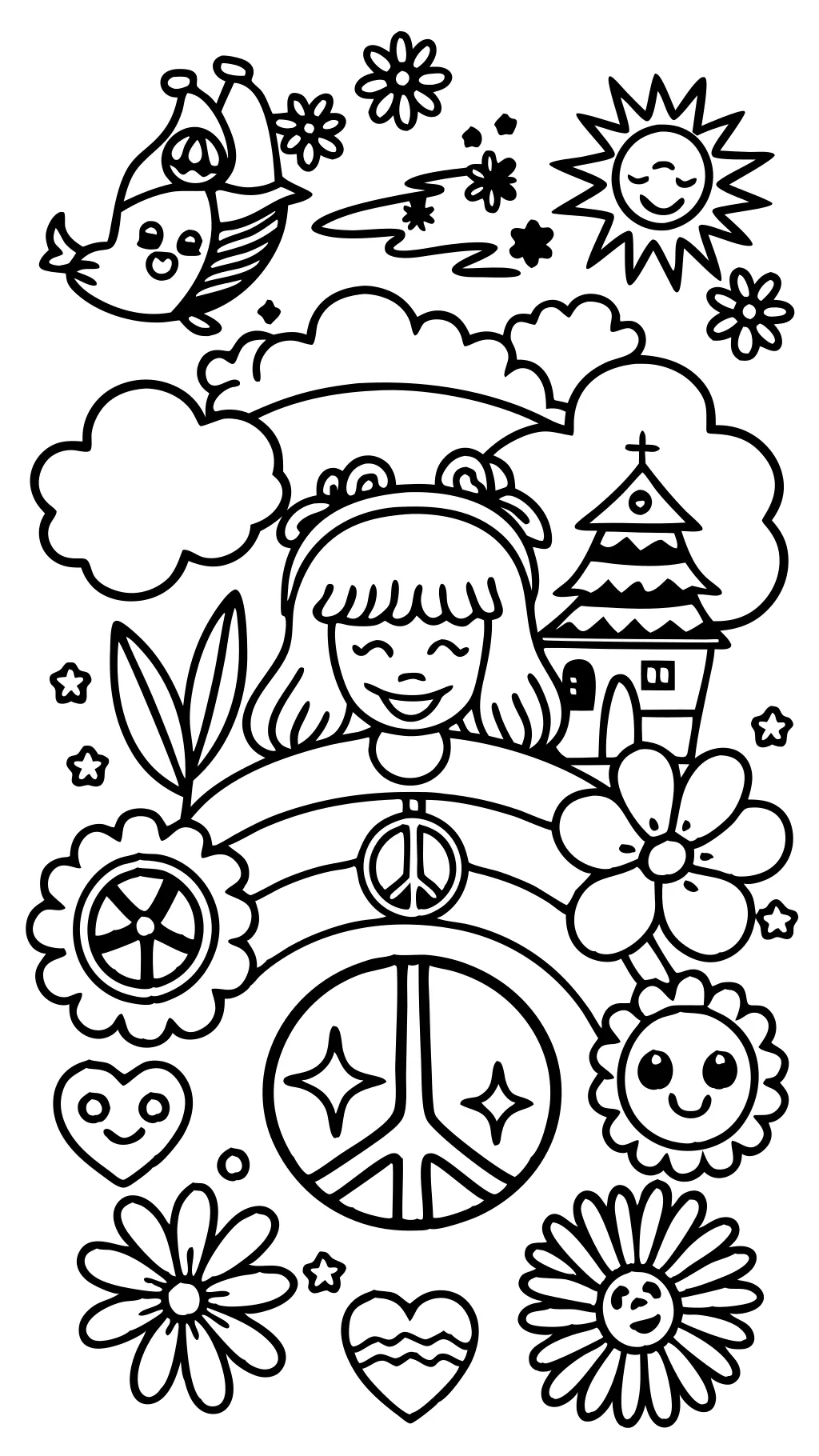 coloring pages for hippies